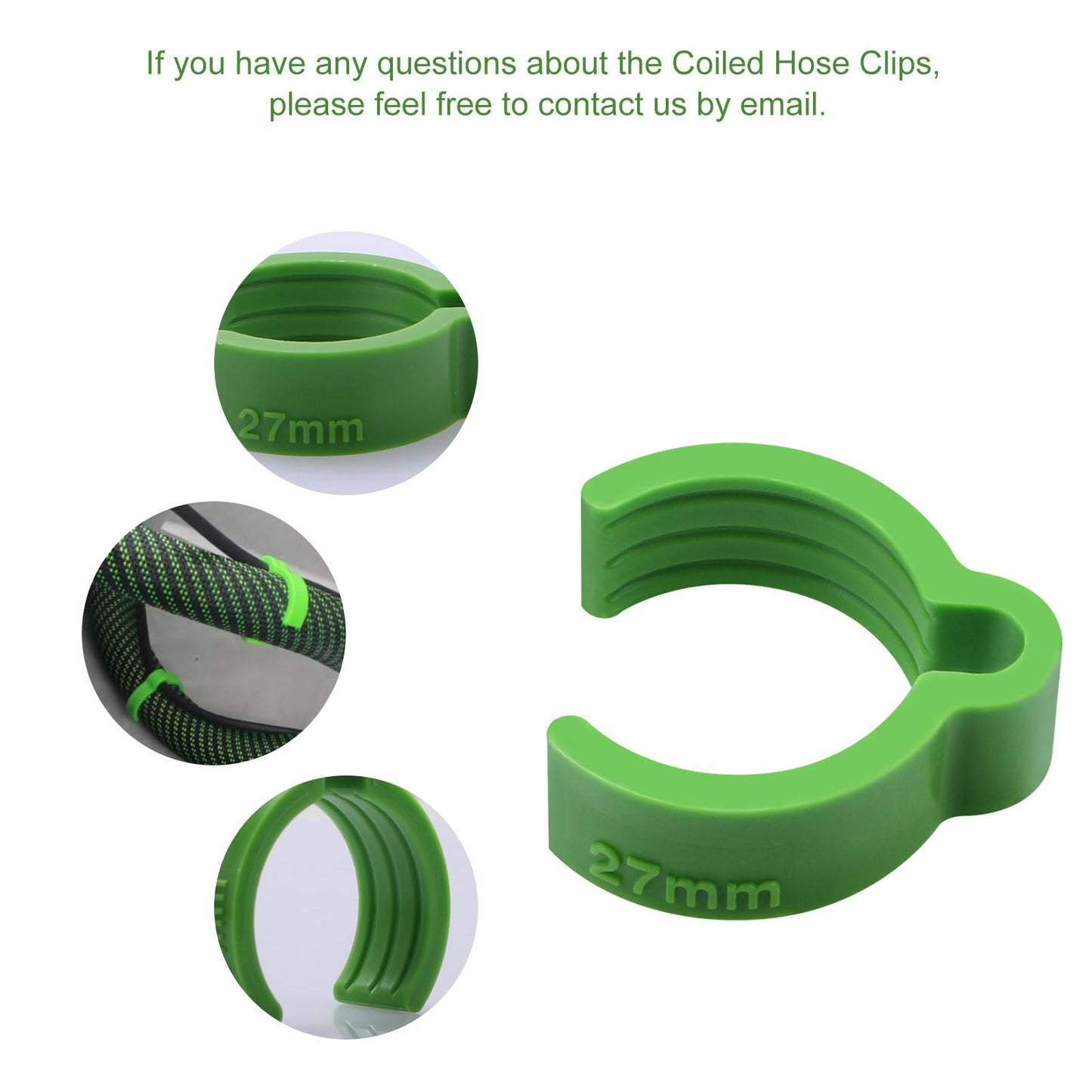 QQZ Coiled Hose Clips for Festool 27mm Hoses, for Festool Dust Extractor And Sander -10 Pcs