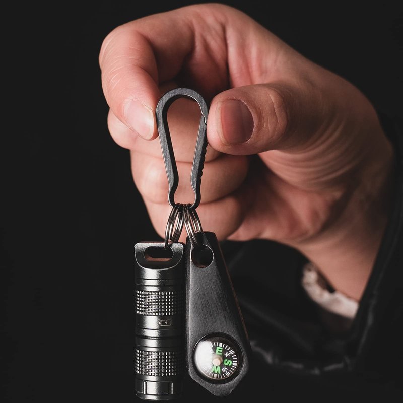 TISUR Titanium Key Ring Hooks, Small Carabiner Keychain clip,Mini Snap Keyring Key Organizer Key chain for Purse Backpacks Pants