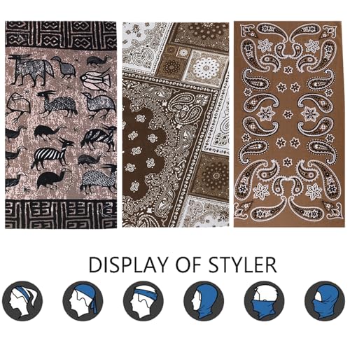 MOBEST Brown Paisley Neck Gaiter Mask Face Cover Bandana Headwear Balaclava for Men Women