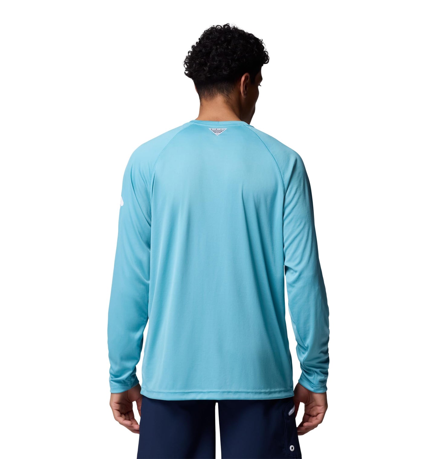 Columbia Men's PFG Terminal Tackle Long Sleeve Fishing Shirt, Vintage Blue/White Logo, X-Small