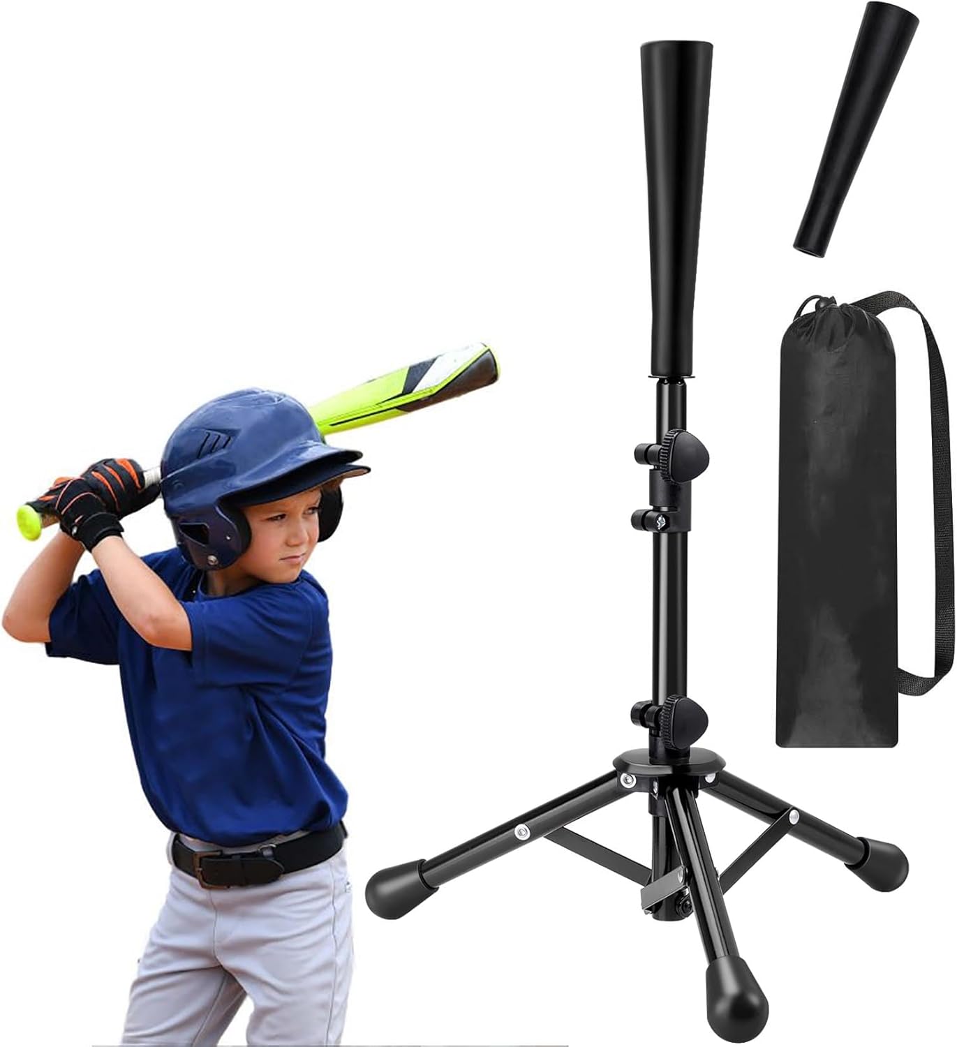 Skiennix Youth Baseball Tee - Adjustable Batting & Softball Stand | Height 20.5-30.2 Inches