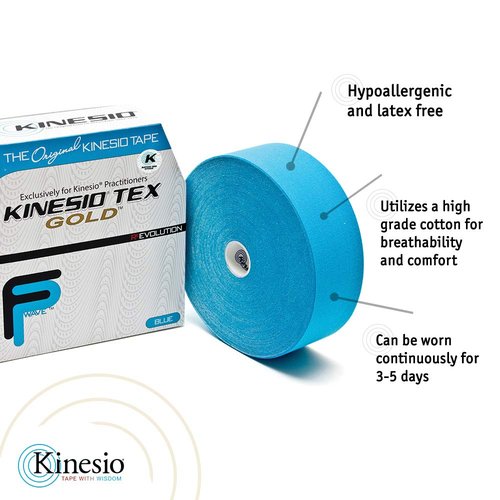 Kinesio 8749 Taping Elastic Therapeutic Athletic Tape, Tex Gold FP, Bulk Roll, Red, 2", 103'