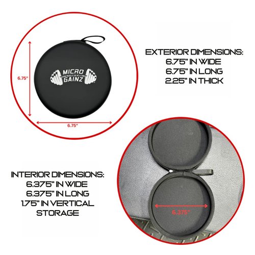 Micro Gainz Hard Shell Carrying Case for 2.5LB Dumbbell Micro Plates
