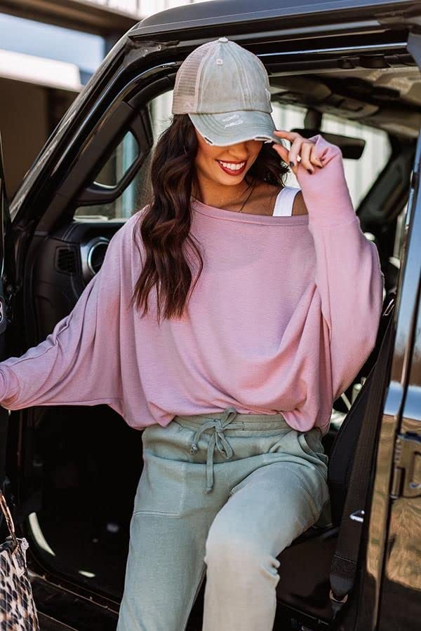 Distressed Ponytail Baseball Cap for Women - Grey 7-7 3/8