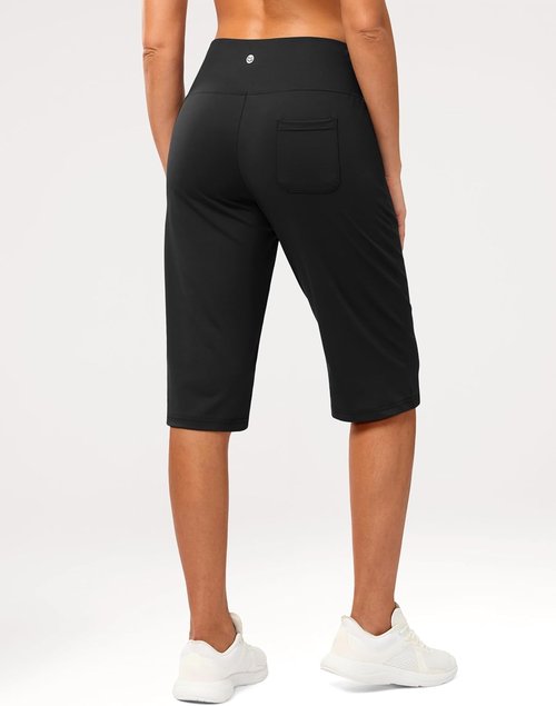 G Gradual Women's Bermuda Shorts - High-Waisted Knee-Length Capris with Pockets | Athletic Casual Style