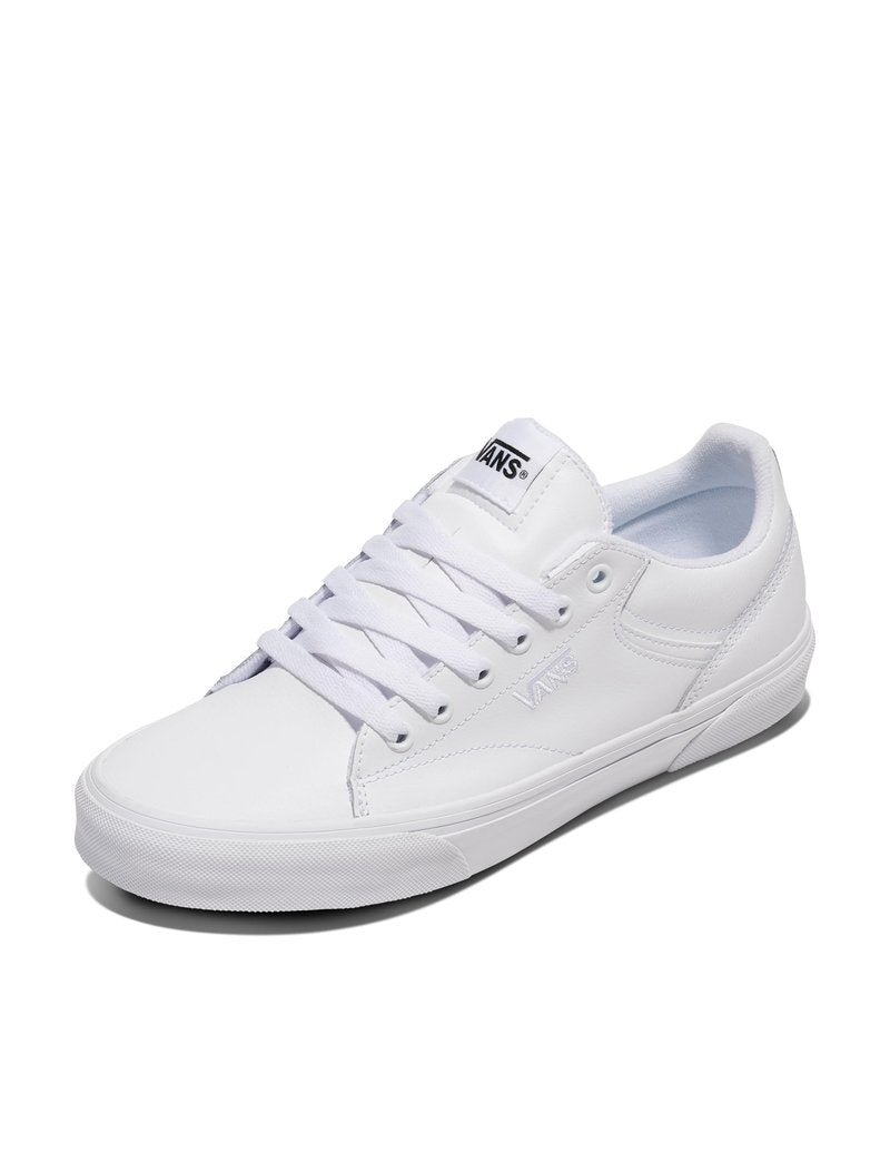 Vans Men's Seldan Shoe | Retro Tennis Inspired Sneakers for Fashion, Work & Everyday Wear, Tumble White/White, 16