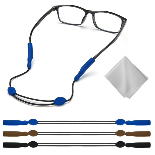 Buyisgle Kids Glasses Strap - No Tail Sunglasses Straps Cords for Boys Toddler and Girls - Eyeglass Holders Around Neck - Adjustable Eyewear String Lanyard Retainer - 3Pcs 10in Multicolor