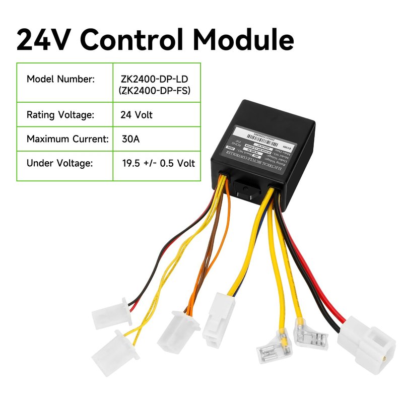 XIKOBY E100 Controller Replacement for Razor E100 E125 (V10+) E175 (V18+) Electric Scooter, Control Module and Handlebar Grips for E150 Part ZK2400-DP-LD-ROHS ZK2400-DP-FS-ROHS