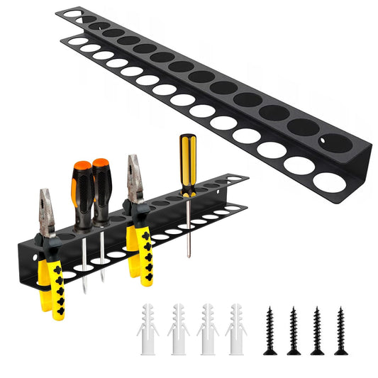 CCAENI Screwdriver Plier Organizer Wall Mount Steel Wall Mount Tool Storage Rack Screwdriver Organizer Hand Tool Hammer Pliers Storage Rack For Garage Workshop Homes Workshops Sheds 1Pack
