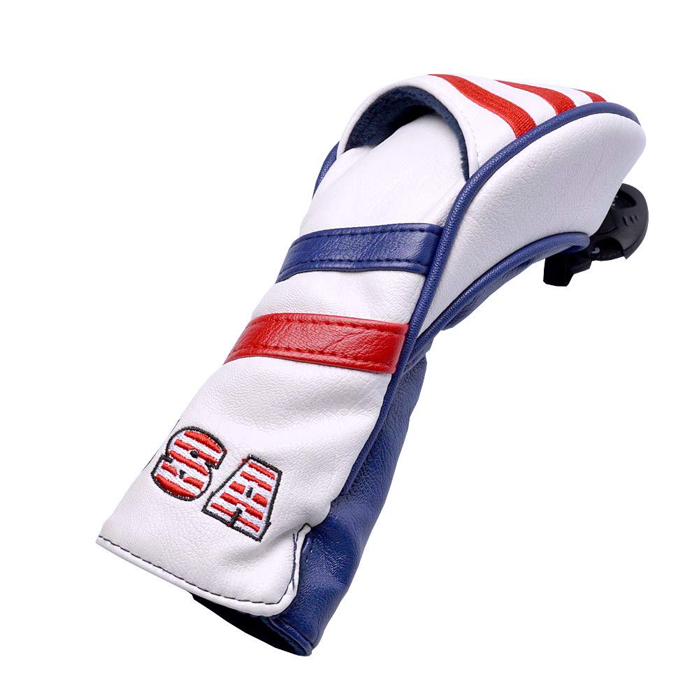 GOOACTION USA Golf Club 3 5 Fairway Wood Headcover American Stars and Stripes Flag Synthetic Leather Patriotic Head Covers Protector