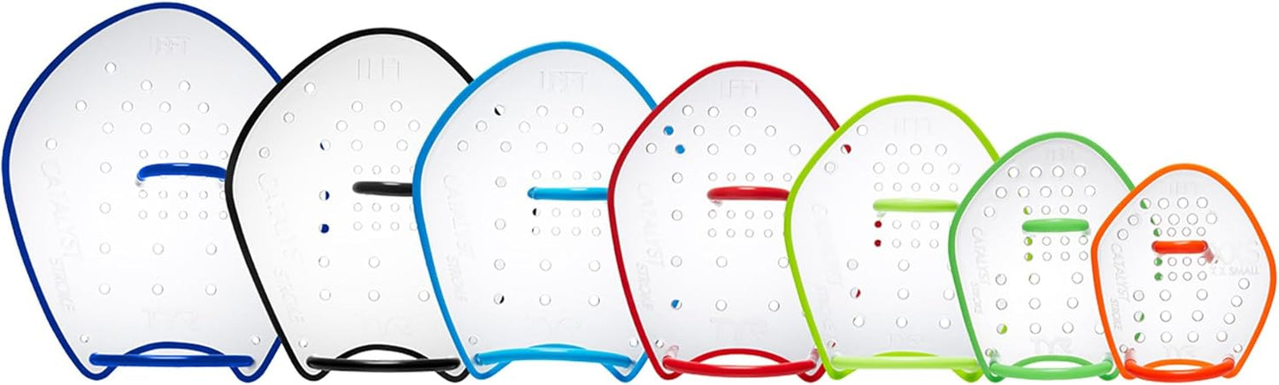 TYR Catalyst Stroke Swim Paddles - Durable Adult Swim Training Fins for Strength & Technique