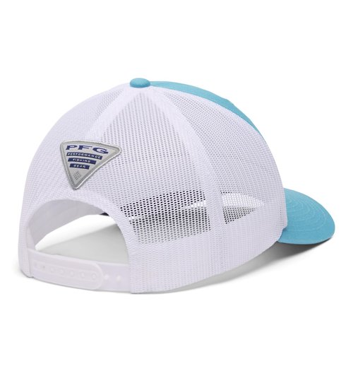 Columbia Unisex Unisex PFG Fish Flag Mesh Snap Back Hat, Vintage Blue/White/Fish Flag, One Size
