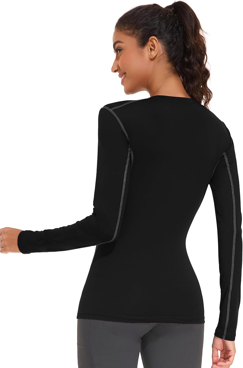 WANAYOU Women's Long Sleeve Compression Shirt - Breathable Dry Fit Workout Top | 2-3 Pack