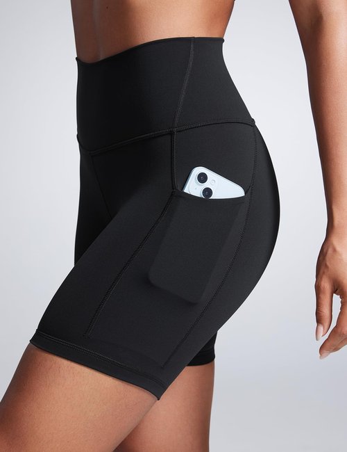 CRZ YOGA Biker Shorts - Butterbreeze High Waist with Pockets for Gym & Yoga | 6-Inch Women's Fit