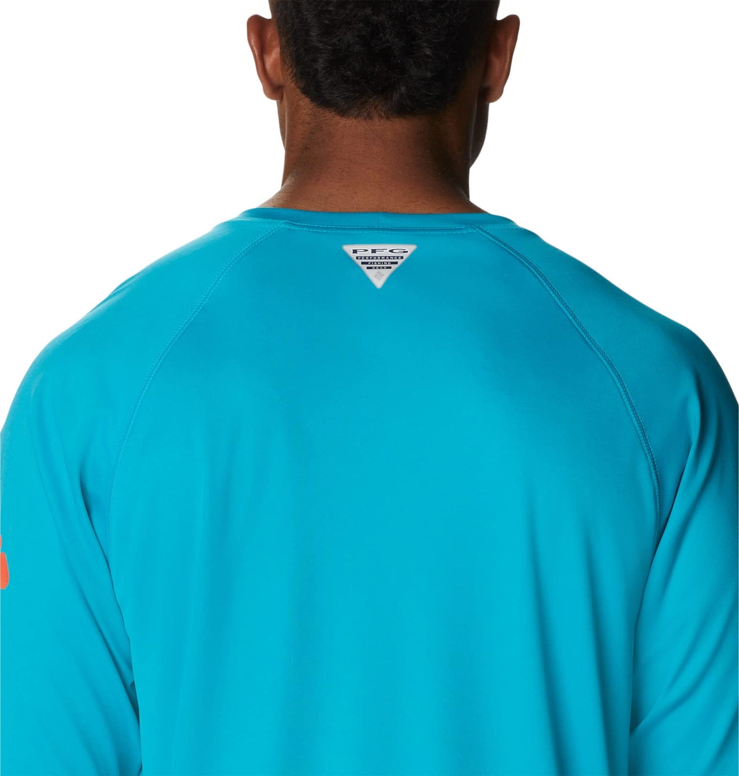 Columbia Men's Terminal Tackle Long Sleeve Shirt, Ocean Teal/Corange Logo, 4X Tall