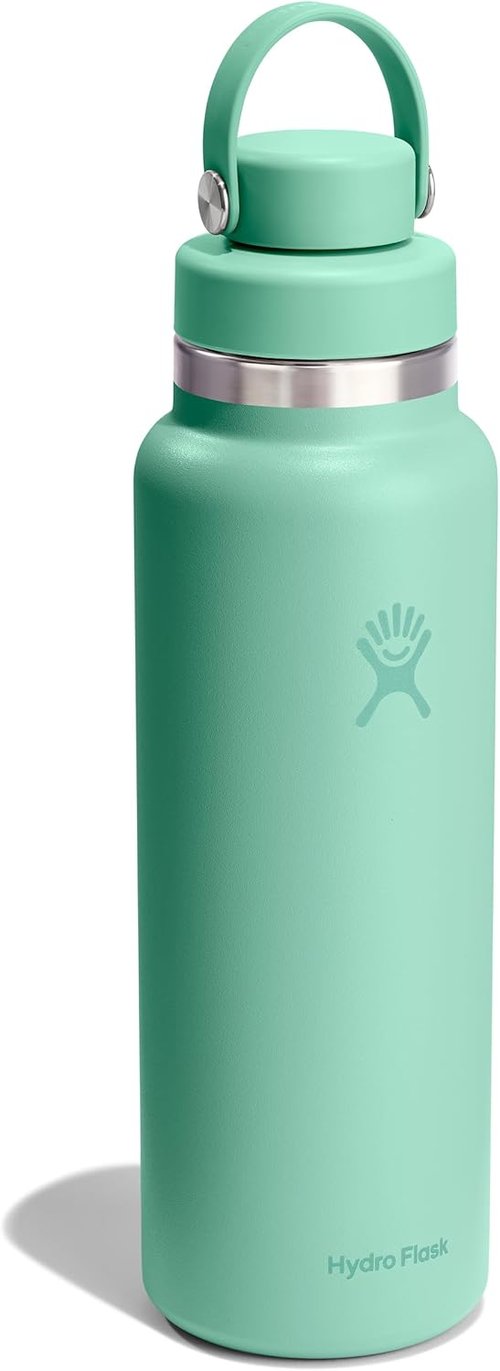 Hydro Flask Water Bottle - Insulated Stainless Steel - 40 Oz Wide Mouth Flex Chug Lid in Mermaid Green