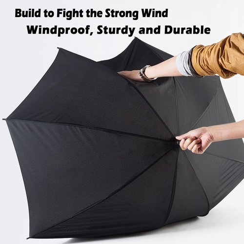 LANBRELLA Golf Umbrella Windproof Stick Umbrella Three Canopy Vented Auto Open Close 62 Inch-A1.1.Black