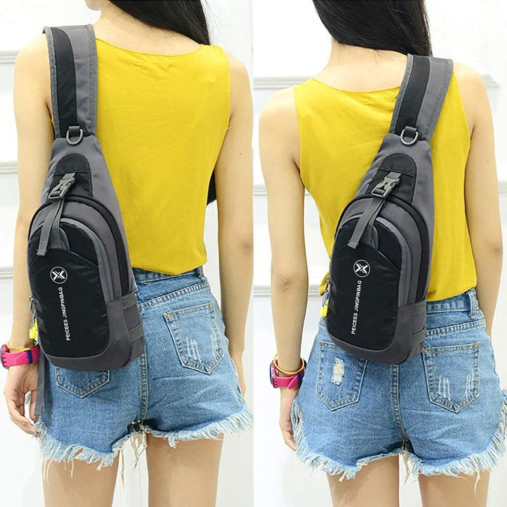Peicees Crossbody Sling Backpack - Versatile Travel Daypack for Men & Women | Ideal for Gym & Biking