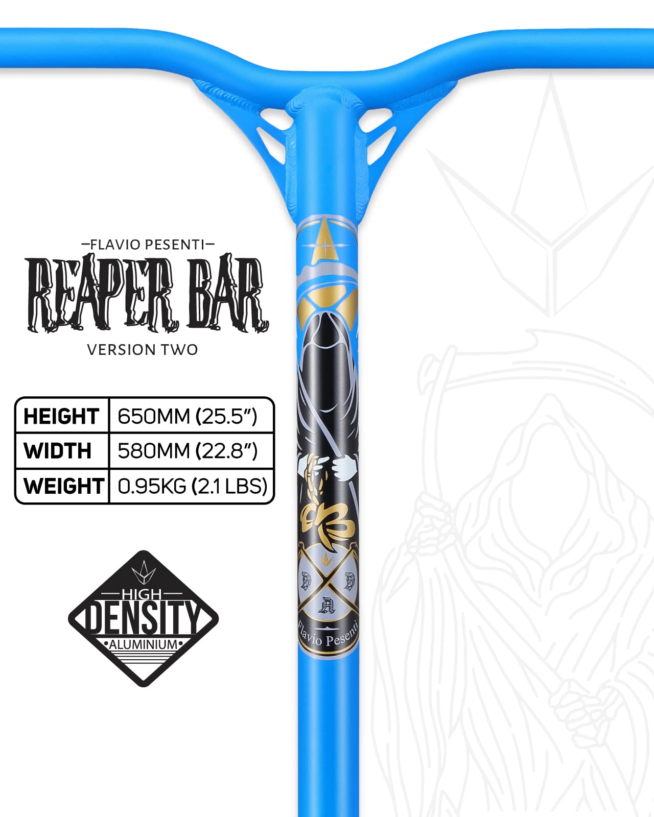 Envy Reaper V2 Scooter Bar - 650mm Blue