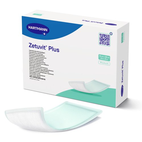 Zetuvit Plus Superabsorbent Wound Dressing – High-Absorbency Sterile Pads (Non-Adhesive/Non-Border) for Moderate to Heavy Exudate – 6 x 8 in, Box of 10