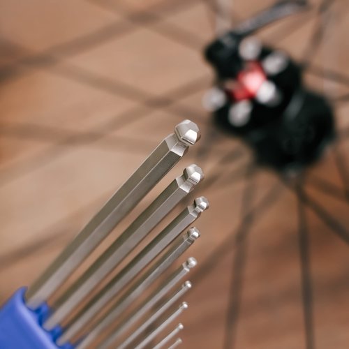 BIKEHAND Heavy Duty Precise Bike Bicycle Head Hex Allen Wrenches Set - 9 Pieces - with Long Arm Ball End -1.5/2/2.5/3/4/5/6/8/10mm - Silver