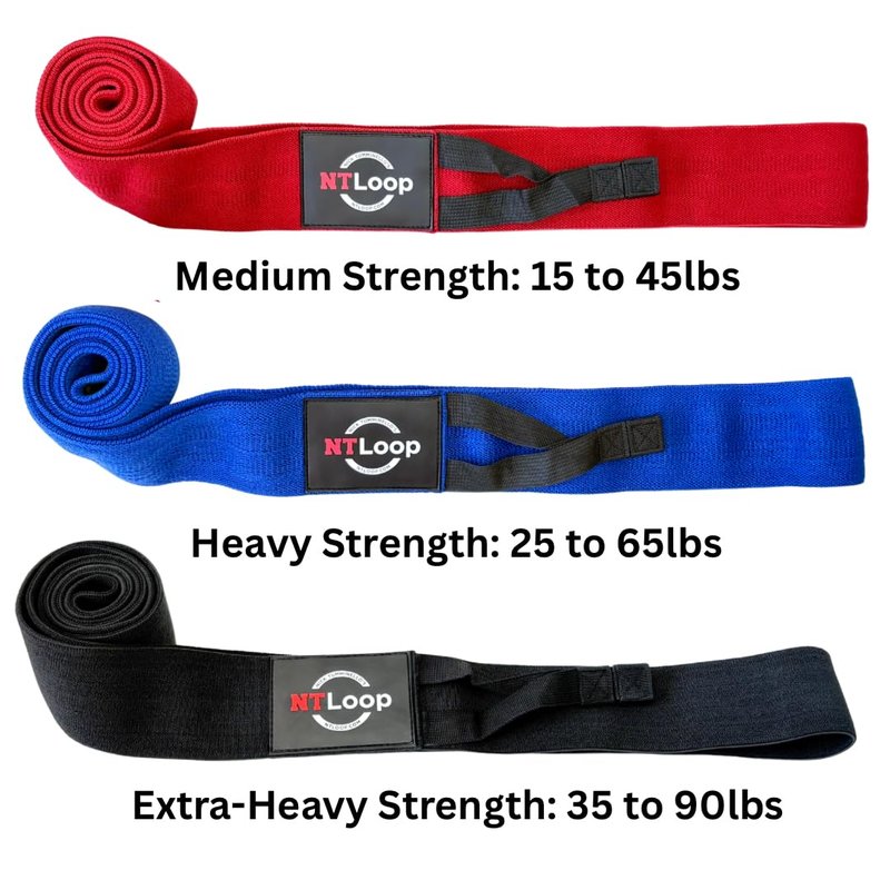 NT Loop Long Fabric Resistance Band with Door Anchor - Full Body Resistance Band for Working Out and Physical Therapy - Heavy Strength Exercise Band
