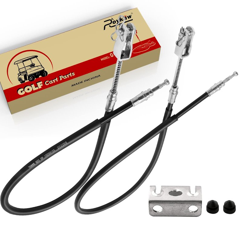 Roykaw EZGO Golf Cart Brake Cable Set, Both Driver & Passenger Side for TXT/Medalist 1994-Up Gas/Electric Models, Replaces OEM # 70716-G03, 70273-G03, 70969-G03
