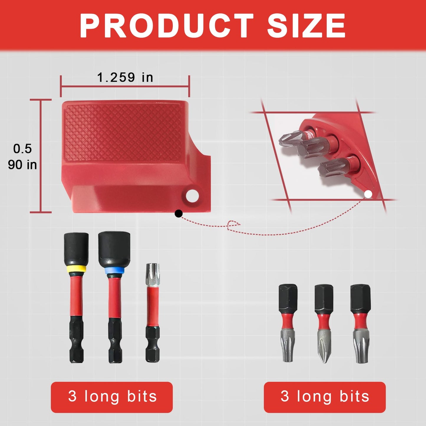 Naerza Magnetic Bit Holder for Milwaukee M12 GEN3 Impact Driver - Effortless Installation, Premium Craftsmanship, Ultra-Durable, Drill Bit Holder With One Screw