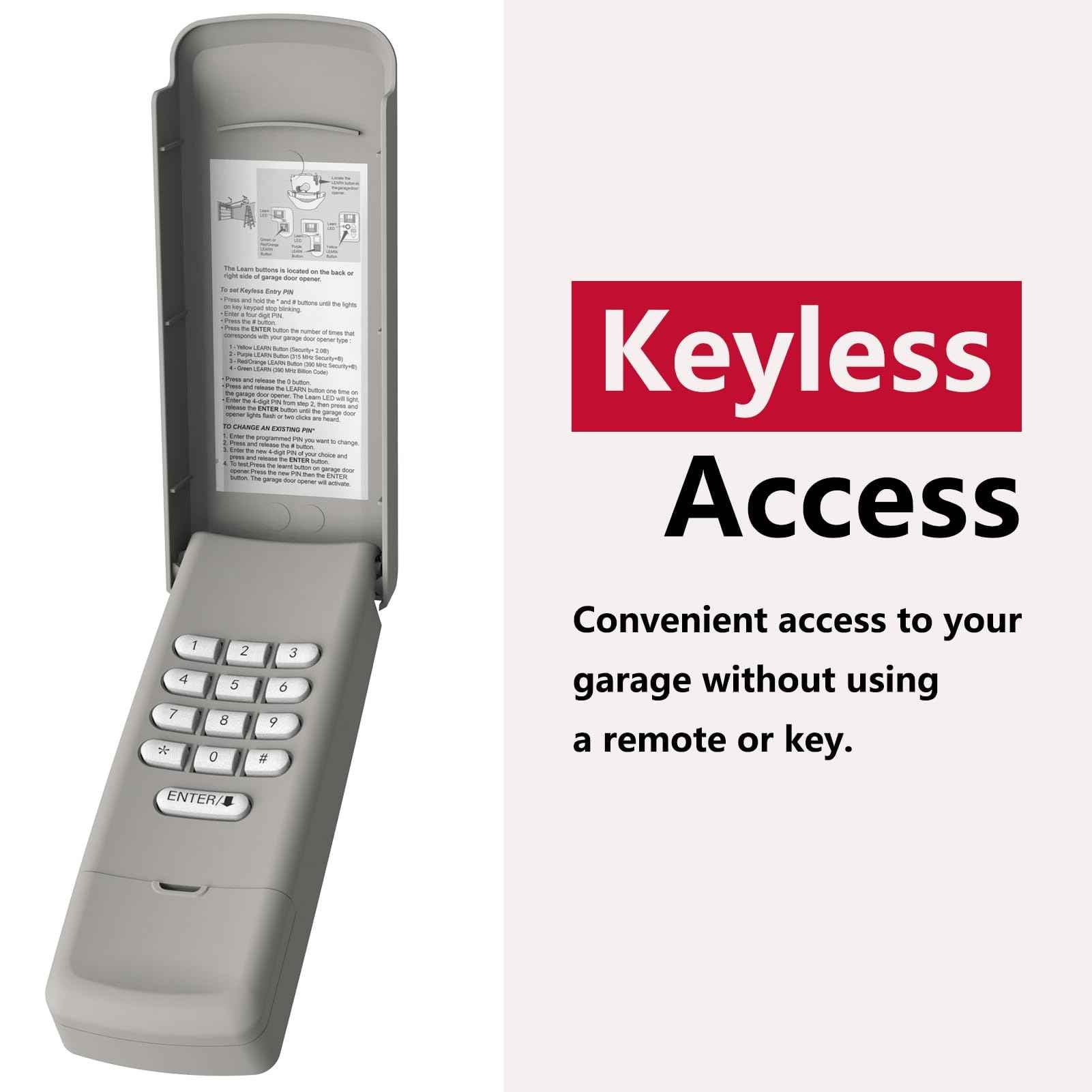 Garage Door Opener Keypad Universal Compatible with Liftmaster Chamberlain Craftsman Opener Remote Replace 877MAX 878MAX G940EV-P2 377LM 877LM 977LM 66LM CMXZDCG440 Wireless Keypad