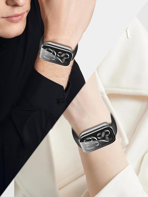 2Pack Case for Xiaomi Smart Band 9 Pro,Case with Screen Protector,Built-in 9H Tempered Glass Film, Hard PC, NOUKAJU Protective Cover for Xiaomi Band 9 Pro(Black+Clear)