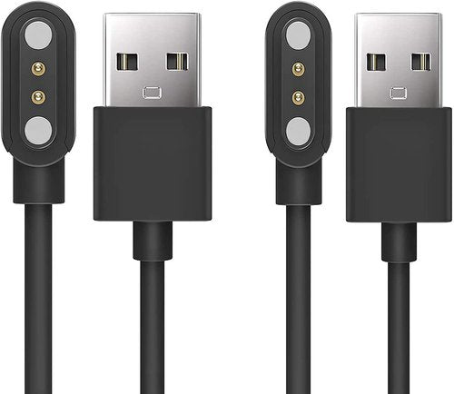 Lamshaw Compatible with Amzhero Fitness Tracker Charger, Magnetic USB Charging Cable Replacement Charger Compatible for Amzhero D26 1.47 Inches Fitness Tracker (2 pack-Black+Black)