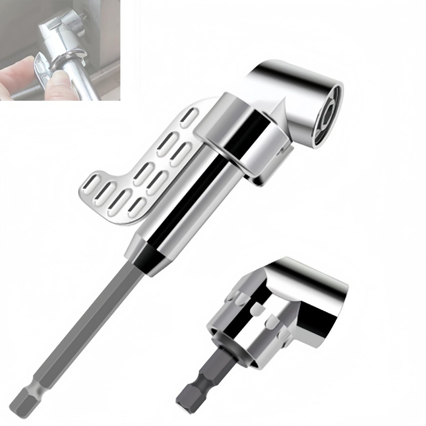 105 Degree Right Angle Drill Adapter, 2025 New 1/4" Hex Shank Driver Angle Drill Attachmen for Screwdriver & Drill(Long+Short) ﻿ ﻿ ﻿ ﻿ ﻿