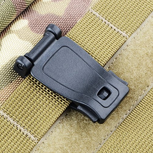 Molle Clip Strap Attachments Buckle Tool - Black, 6 PCS