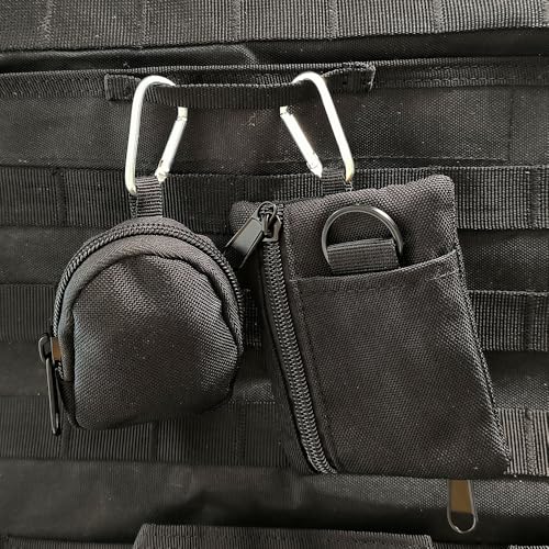 Tactical Mini EDC Coin Pouch - 2 Pack, Small Gear Bag - Black 2