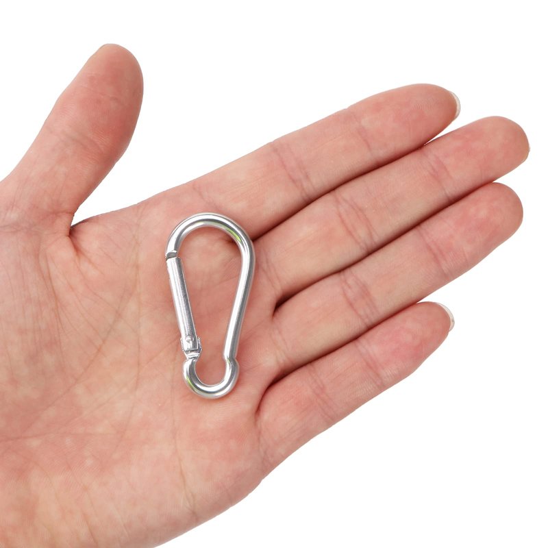 100pcs Mini Aluminum Bulk Carabiner Spring Clip Hook Keychain Buckle Pack Carabeaner for Camping Hiking Rv Fishing Bottle Backpack Traveling, Silver