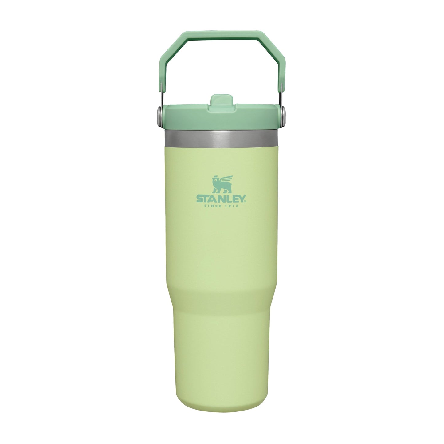 Stanley IceFlow Flip Straw Tumbler with Handle 30 oz | Twist On Lid and Flip Up Straw | Leak Resistant Water Bottle | Insulated Stainless Steel |BPA-Free | Citron