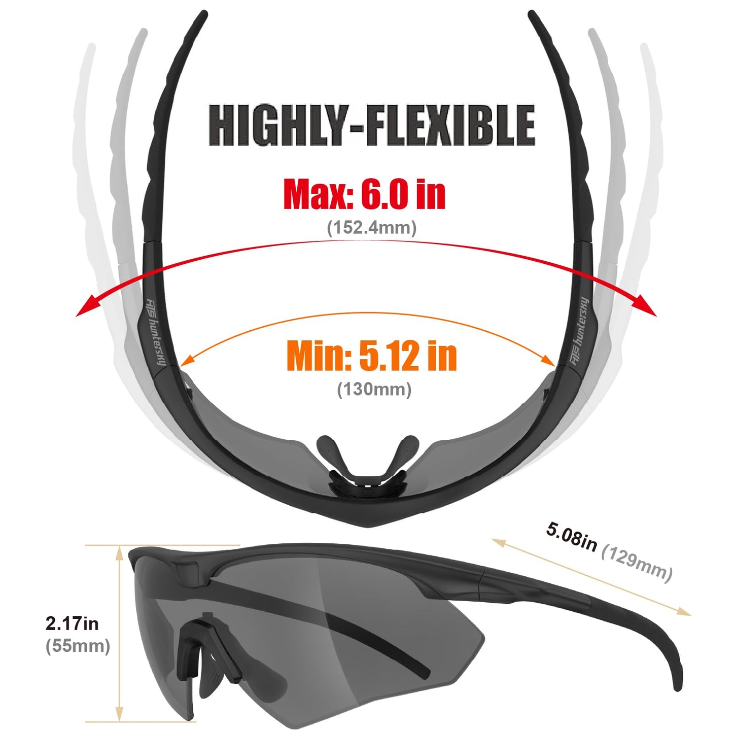 HTS HUNTERSKY S53 Anti Fog Tactical Shooting Range Tinted Safety Glasses Ballistic Eye Protection Hunting Airsoft Riding Pickleball Outdoor goggles