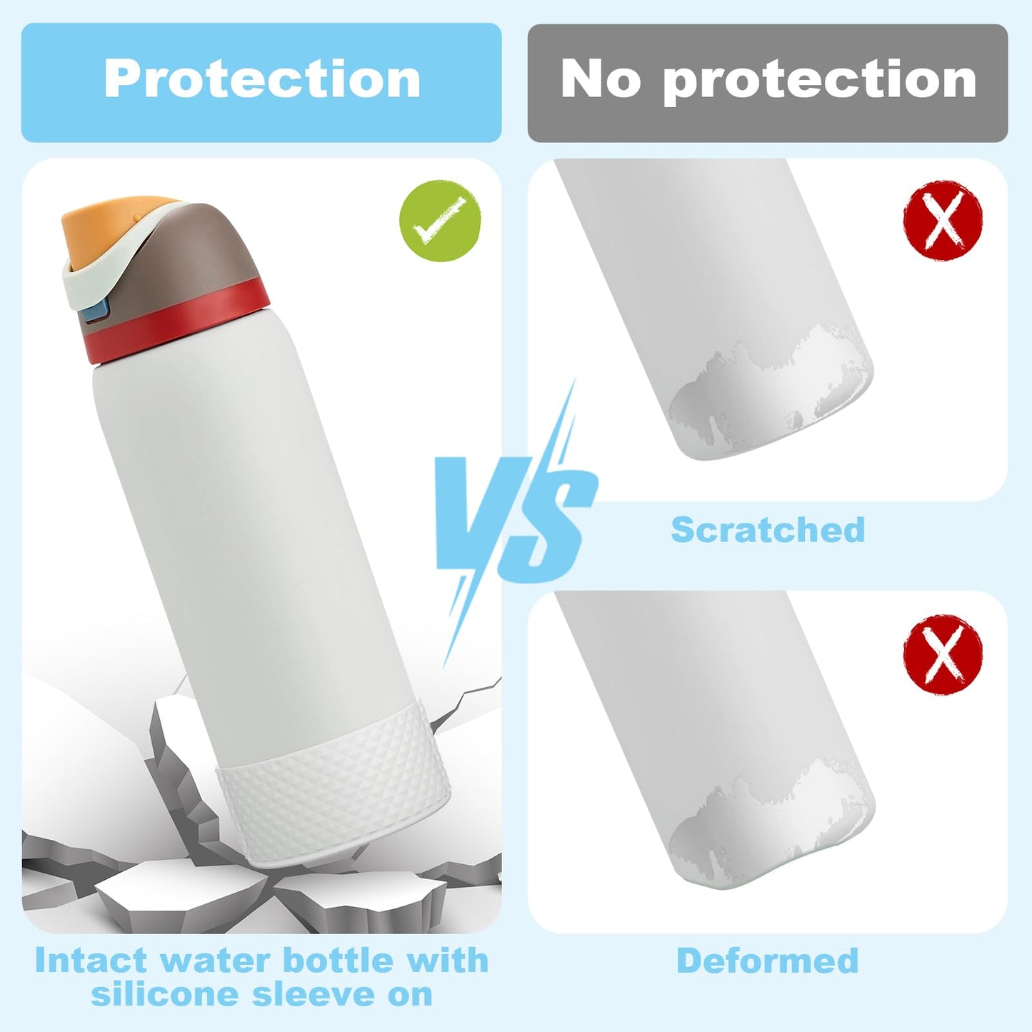 Silicone Boot for Owala Water Bottle 32 oz, Anti-Slip Protective Sleeve for FreeSip/Twist/Flip Stainless Steel Water Bottles Accessories