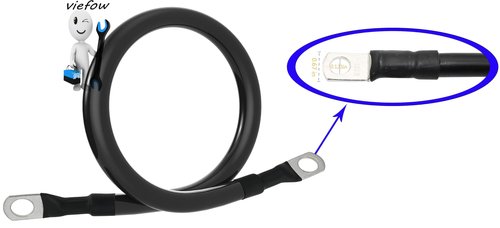 Viefow Golf Cart Battery Cables 4 Gauge with Heavy Duty Wire Lugs for 36v & 48v EZGO TXT 1994-UP, AC/DC Wire Golf Cart Battery Wiring Kit (5-Piece Set)