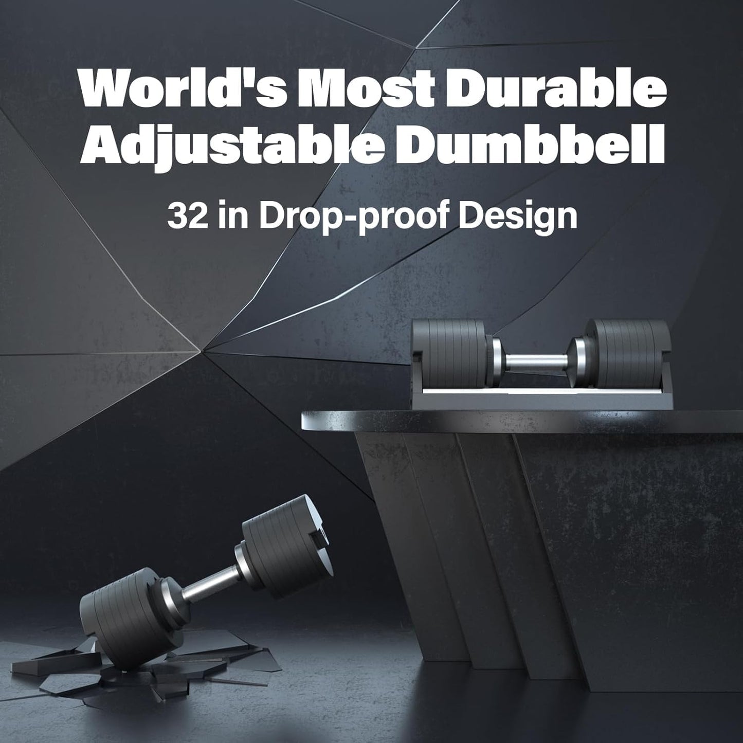 SNODE AD80 Adjustable Dumbbell Set - 80 lbs Drop Proof Weights with Cast Iron Plates & Fast Adjust Design