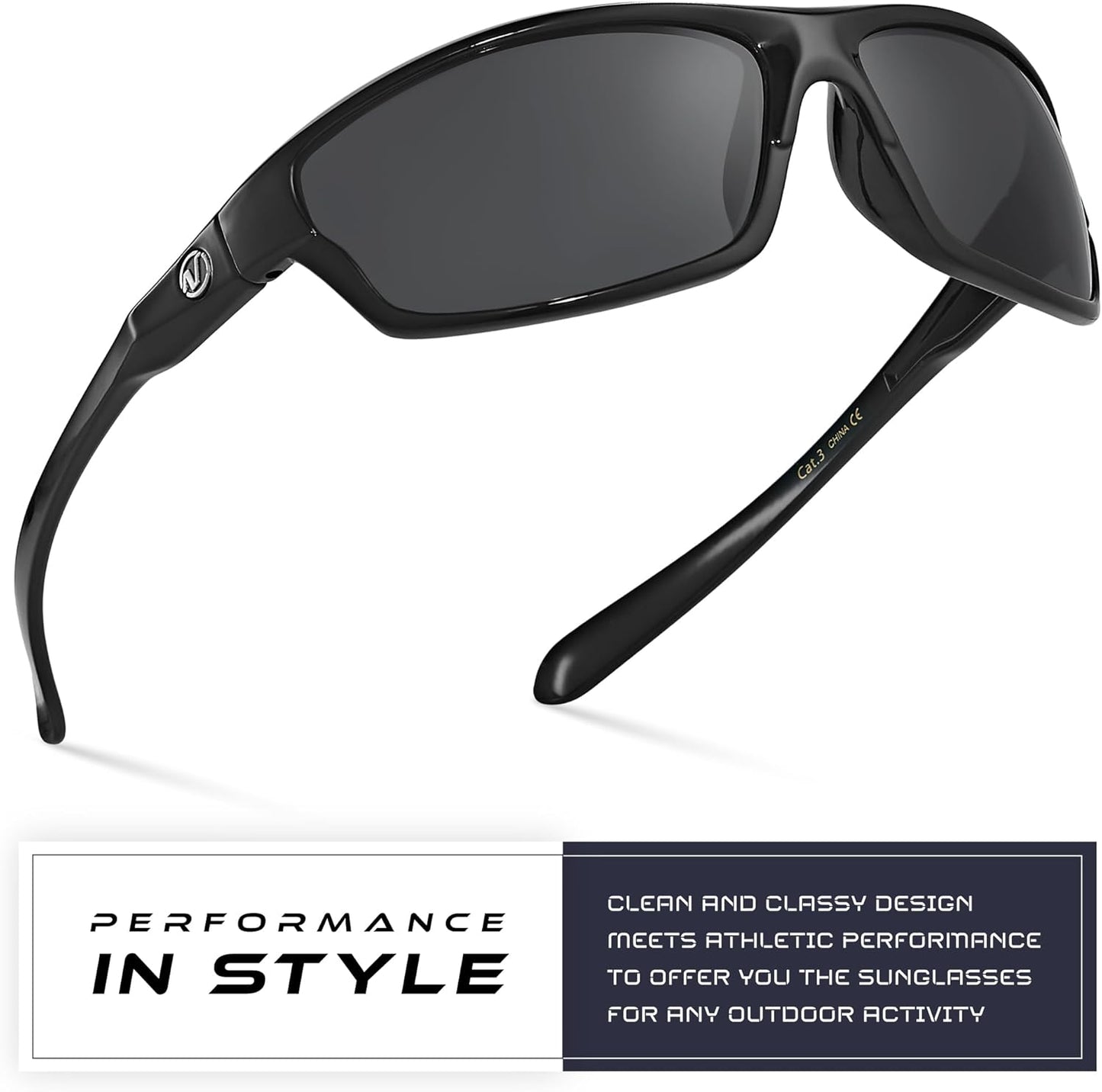 Nitrogen Polarized Sport Sunglasses - UV400 Protection for Men & Women | Ideal for Driving, Fishing, Running