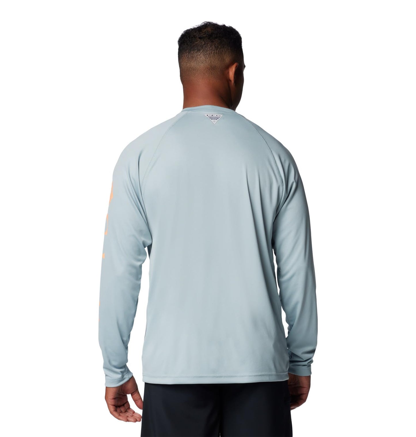 Columbia Men's PFG Terminal Tackle Long Sleeve Fishing Shirt, Crushed Blue/Bright Nectar Logo, 2X