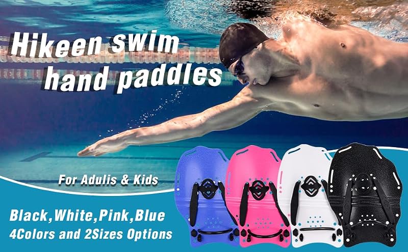 Swim Hand Paddles for Training - Medium (8.52 x 6.02 in) - Blue