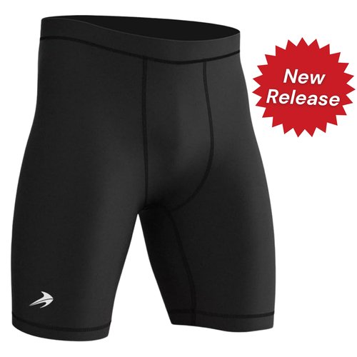 Men’s Compression Shorts Workout & Training | Performance Spandex Baselayer Athletic Gym, Running, Rowing Underwear 8" Tech Elite Black Large