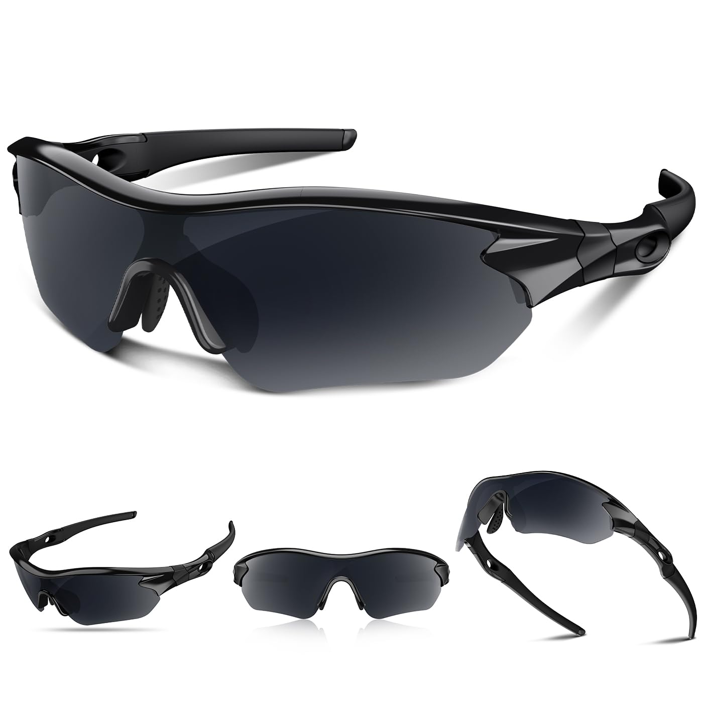 Rosemal Sunglasses Men Polarized Sports UV400 Protection TR90 Frame for Running Cycling Baseball Golf Tennis Hiking Fishing Driving