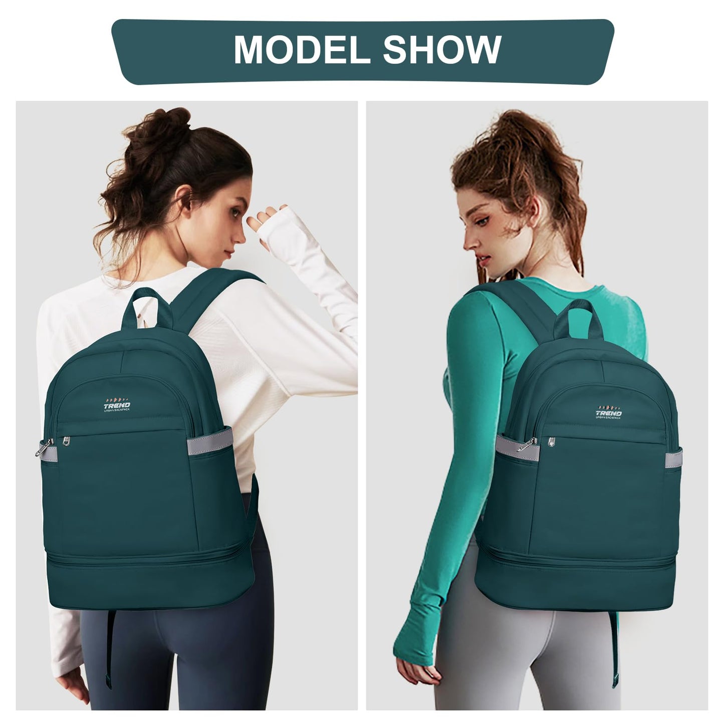 coofay Gym Backpack For Women Men Dance Sports Backpack With Shoe Compartment Waterproof Travel Backpacks Gym Bag Peacock Blue