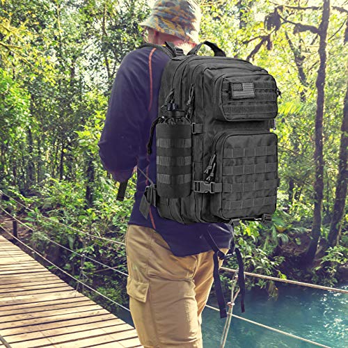 Tactical MOLLE Water Bottle Pouch - Black, 1 Pack
