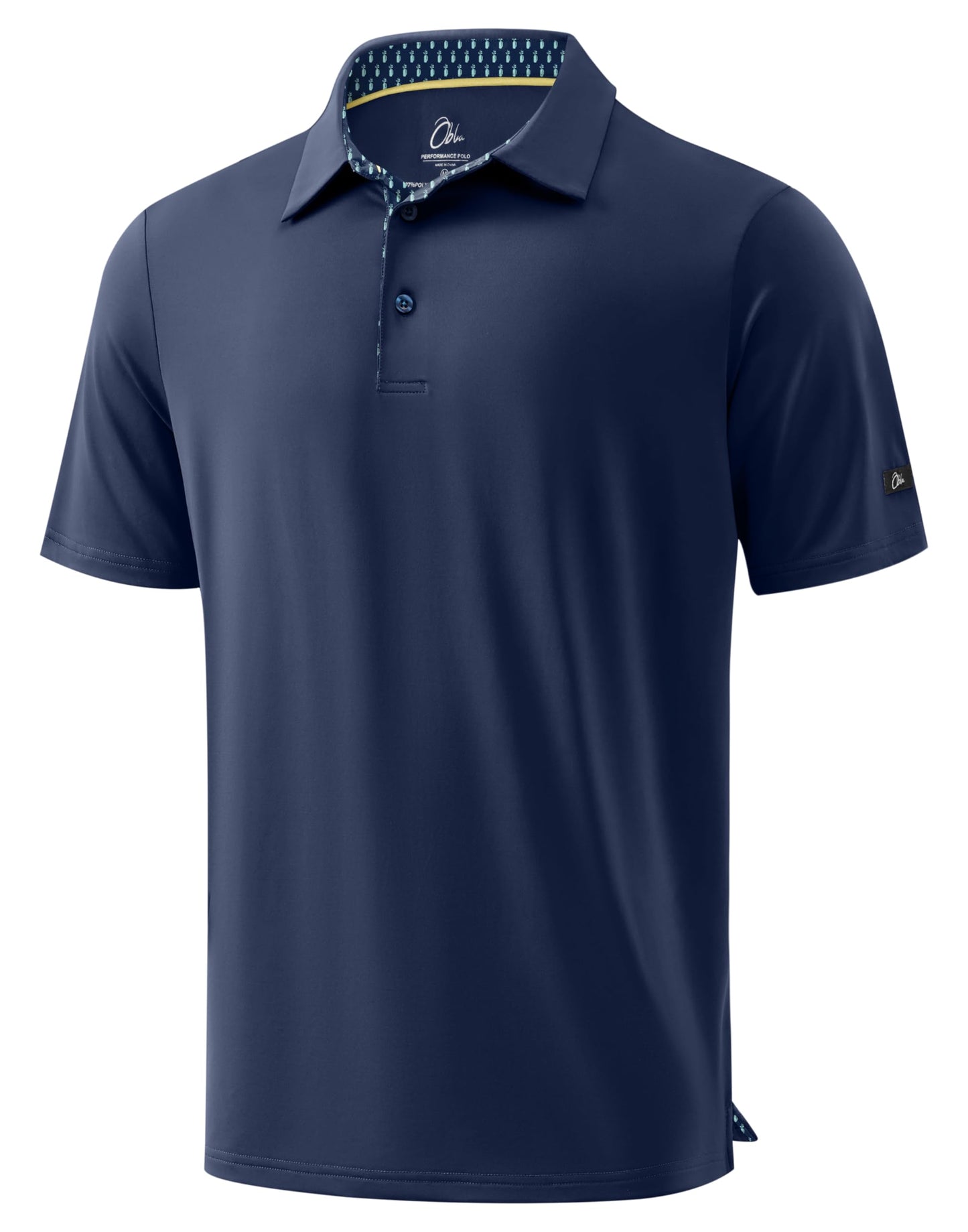 Obla Mens Golf Shirt Short Sleeve Dry Fit Moisture Wicking Performance Athletic Casual Work Collared Polo Shirts for Men (Navy_XL)