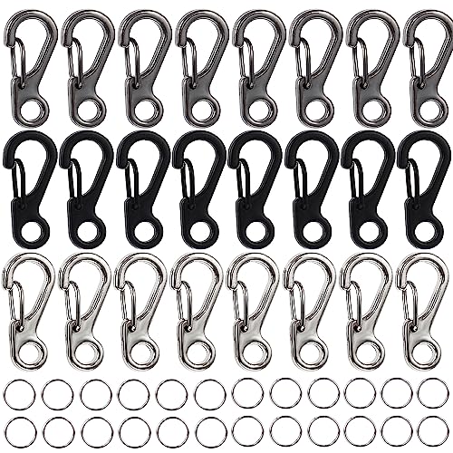 48PCS Mini Carabiner Clips - Zinc Alloy Keychain Hooks