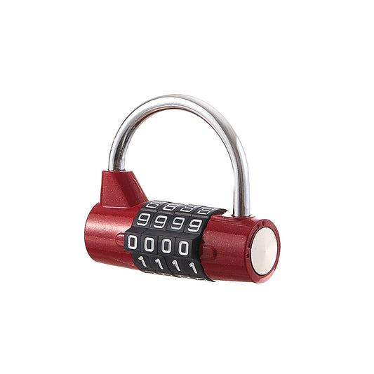 EASTDEER Gym Locker Lock 4 Digit Combination Lock for Locker for School Gym Lock for Sports, Toolbox, Case, Hasp Storage（20） (Shackle Red)